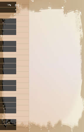 A piano grunge style background with faded and ragged areasのイラスト素材