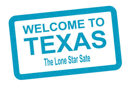 A welcome to Texas blue sign over whiteのイラスト素材
