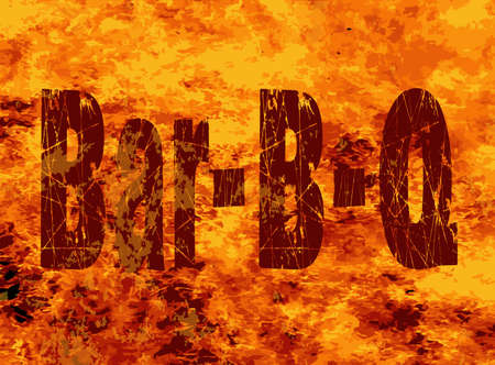 The text Bar B Q set into a roaring flames backgroundのイラスト素材