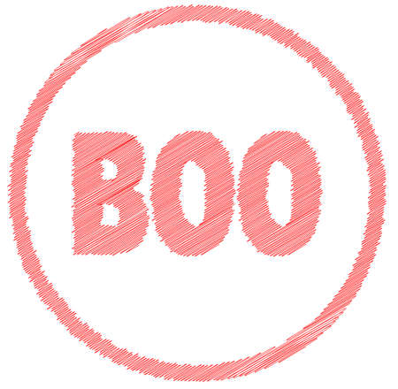 A rough round boo rubber stamp over a white backgroundのイラスト素材