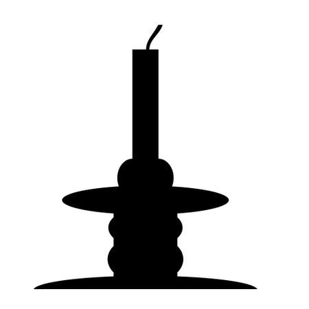 Silhouette of a typical candle stick over whiteのイラスト素材
