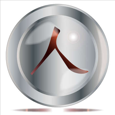 A large  button over a white background with the Chinese symbol for manのイラスト素材