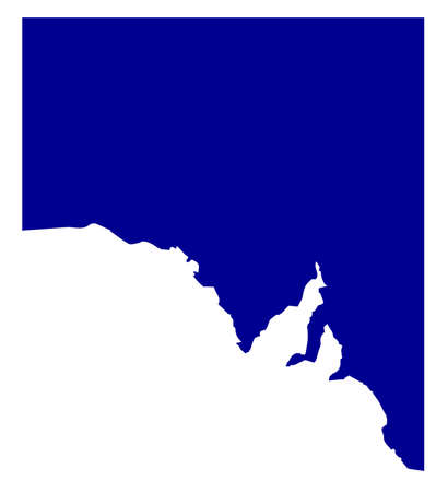Silhouette map of the South Australia states over a white backgroundのイラスト素材