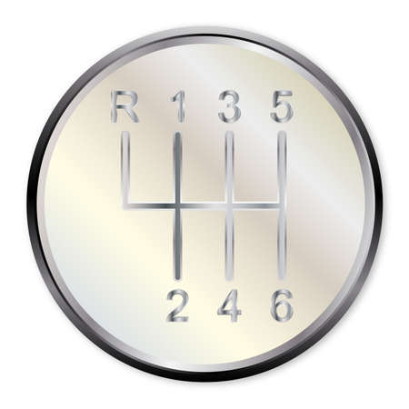 A typical steel six speed gear knob.のイラスト素材