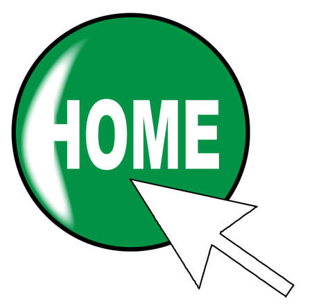 A computer home icon with generic pointer arrow over a white backgroundのイラスト素材