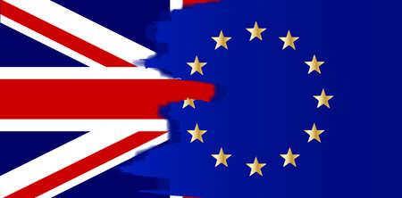 Flag of the European Union blended with the Union Jackのイラスト素材