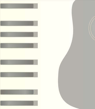 Piano keys extended to a page width with a guitar bodyのイラスト素材