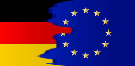 Flag of the European Union blended with the flag of Germanyのイラスト素材