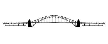Silhouette of the Sydney harbour bridge in Australiaのイラスト素材