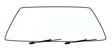 A blank windshield with a pair of rubber whiper bladesのイラスト素材