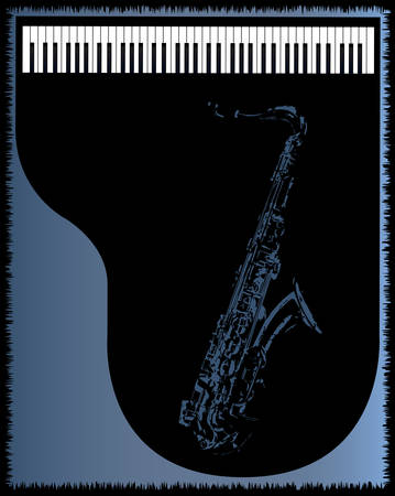 A piano and saxophone venue poster backgroundのイラスト素材