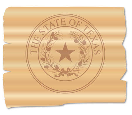 A beand of the Texas state seal on a wood backgroundのイラスト素材