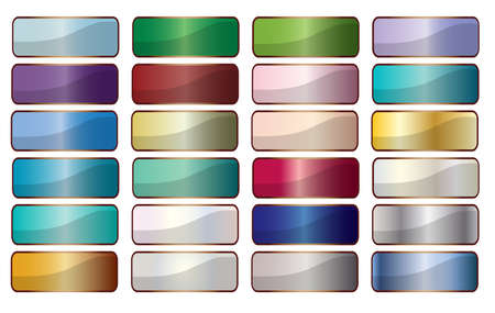 A collection of blank rectangle image based web icons on whiteのイラスト素材