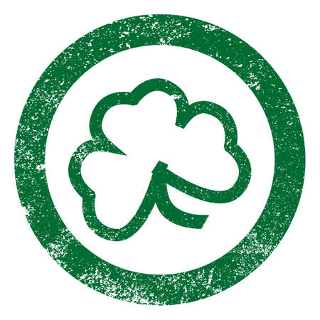 The lucky Irish Shamrock as a rubber ink stamp impressionのイラスト素材