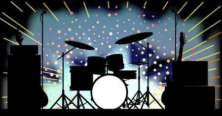 The flash and sparks as a background for a rock band posterのイラスト素材
