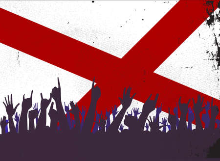 Audience happy reaction with Alabama State flag backgroundのイラスト素材