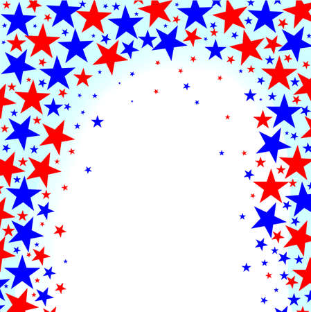 A red white and Blue Stars backgroundのイラスト素材