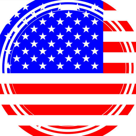 A circular maize style image over a Stars and Stripes backgroundのイラスト素材