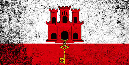 The flag of the UK Ireland of Gibraltar with black grungeのイラスト素材