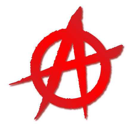 A red on white rough sprayed anarchy symbolのイラスト素材