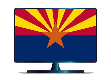 A TV or computer screen with the Arizona state flagのイラスト素材