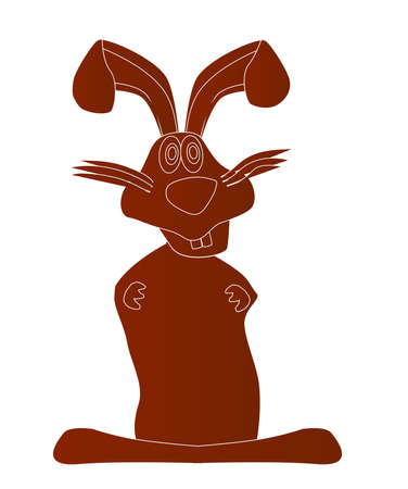 The chocolate Bunny over a white backgroundのイラスト素材