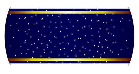A random spread star field ribbon over a dark blue backgroundのイラスト素材