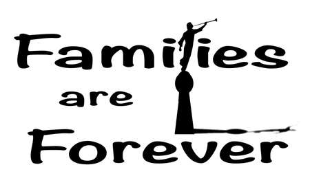 A families are forever sign in blck and white isolatedのイラスト素材