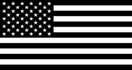 The 'Stars and Stripes' flag of the United States of America in black and whiteのイラスト素材