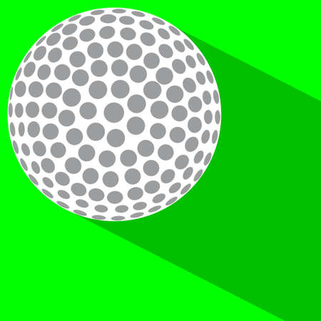 A golf ball on green with a shadowのイラスト素材