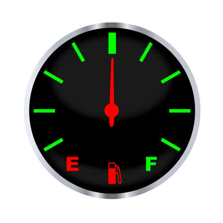 A typical vehicle fuel gauge at the half way markのイラスト素材