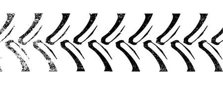 Tyre tread of a typical generic tractor or off road vehicle with grungeのイラスト素材