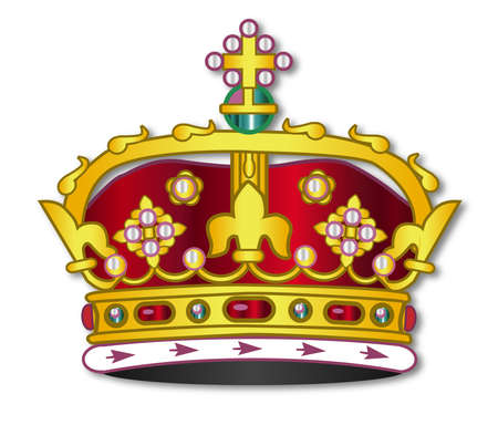 A royal British Crown Over A white Backgroundのイラスト素材