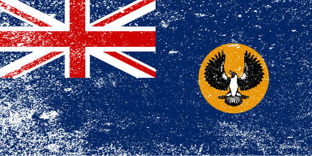The flag of the Australian state of South Australia with grungeのイラスト素材