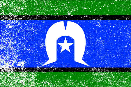 The flag of the Australian Torres Strait Islander with grungeのイラスト素材