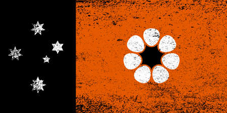 The flag of Northern Territory state in the country of Australia with grungeのイラスト素材