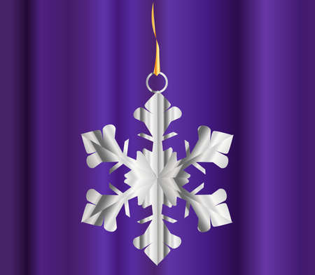 A single snowflake over a dark backgroundのイラスト素材
