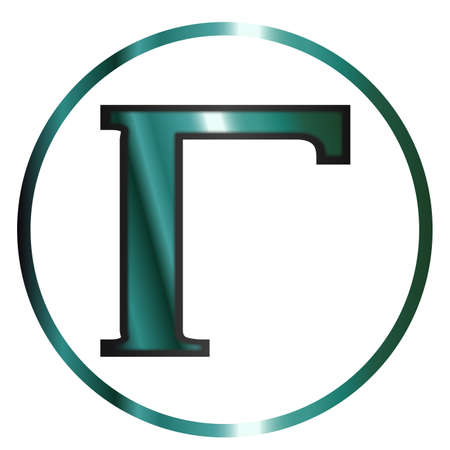 Gamma a letter from the Greek alphabet isolated over a white Background.のイラスト素材