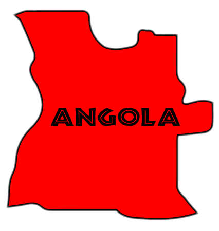 Angola outline silhouette map over a white backgroundのイラスト素材
