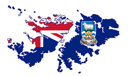Silhouette map of the South American Falkland Islandsのイラスト素材