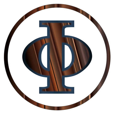 Phi a letter from the Greek alphabet isolated over a white Background.のイラスト素材