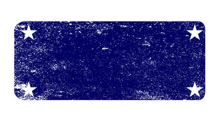 A blank grunged blue ink stamp over whiteのイラスト素材