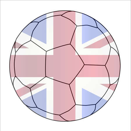 A typical soccer football isolated over a white background with the Union Jack flag imposedのイラスト素材