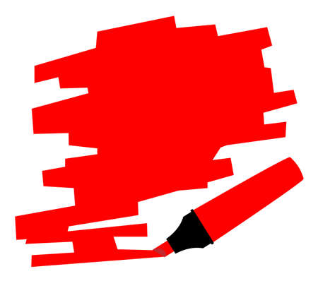 A red copy space marked out by a red highlighter penのイラスト素材