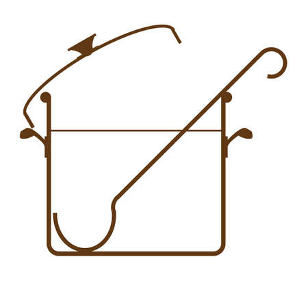 A soup pot and ladle background image over a white backgroundのイラスト素材