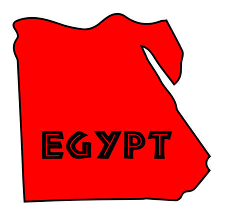 Egypt outline silhouette map over a white backgroundのイラスト素材