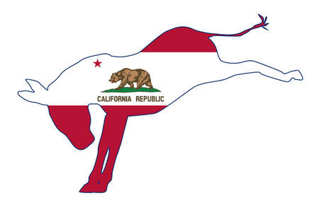 The California Democrat party donkey flag over a white backgroundのイラスト素材