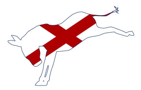 The Alabama Democrat party donkey flag over a white backgroundのイラスト素材