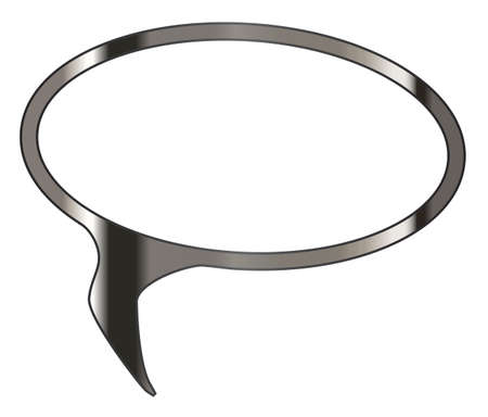 Silver blank speech bubble over a white backgroundのイラスト素材