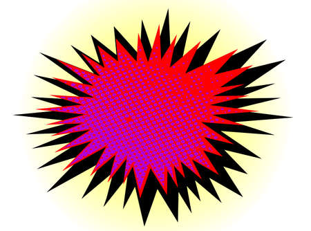 A cartoon style wicked explosive motif over a white backgroundのイラスト素材